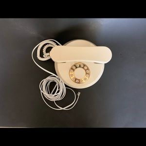 Vtg retro Telequest Gold Tone Rotary Phone RARE